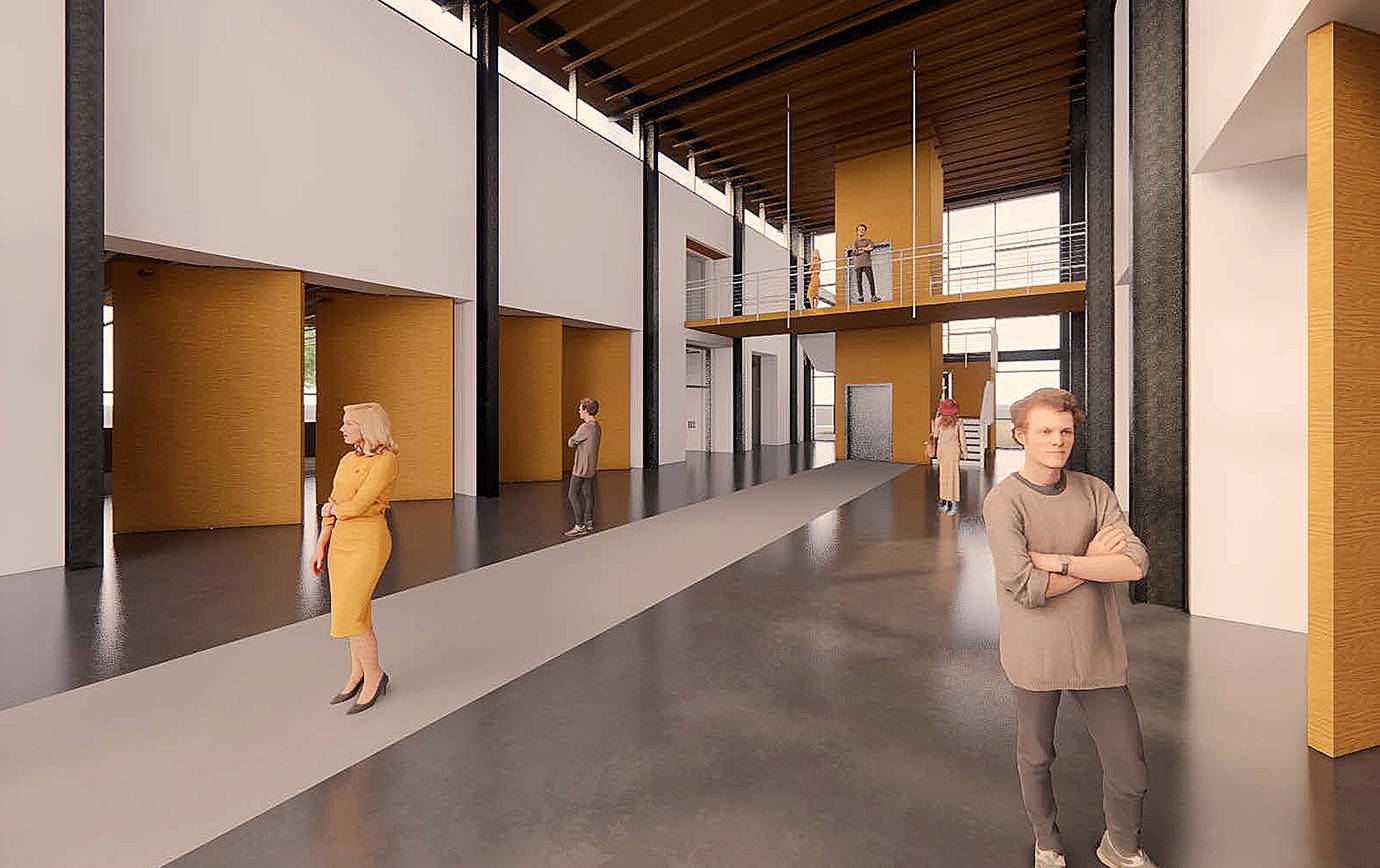 A rendering of the proposed entryway gallery for Aberdeen’s Gateway Center. (Courtesy Coates Design)