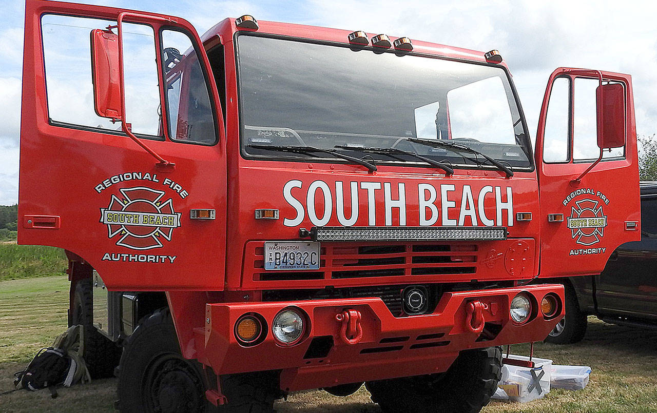 DAN HAMMOCK | THE DAILY WORLD 
The formation of the South Beach Regional Fire Authority in October 2017 included a major rebranding and public education effort.