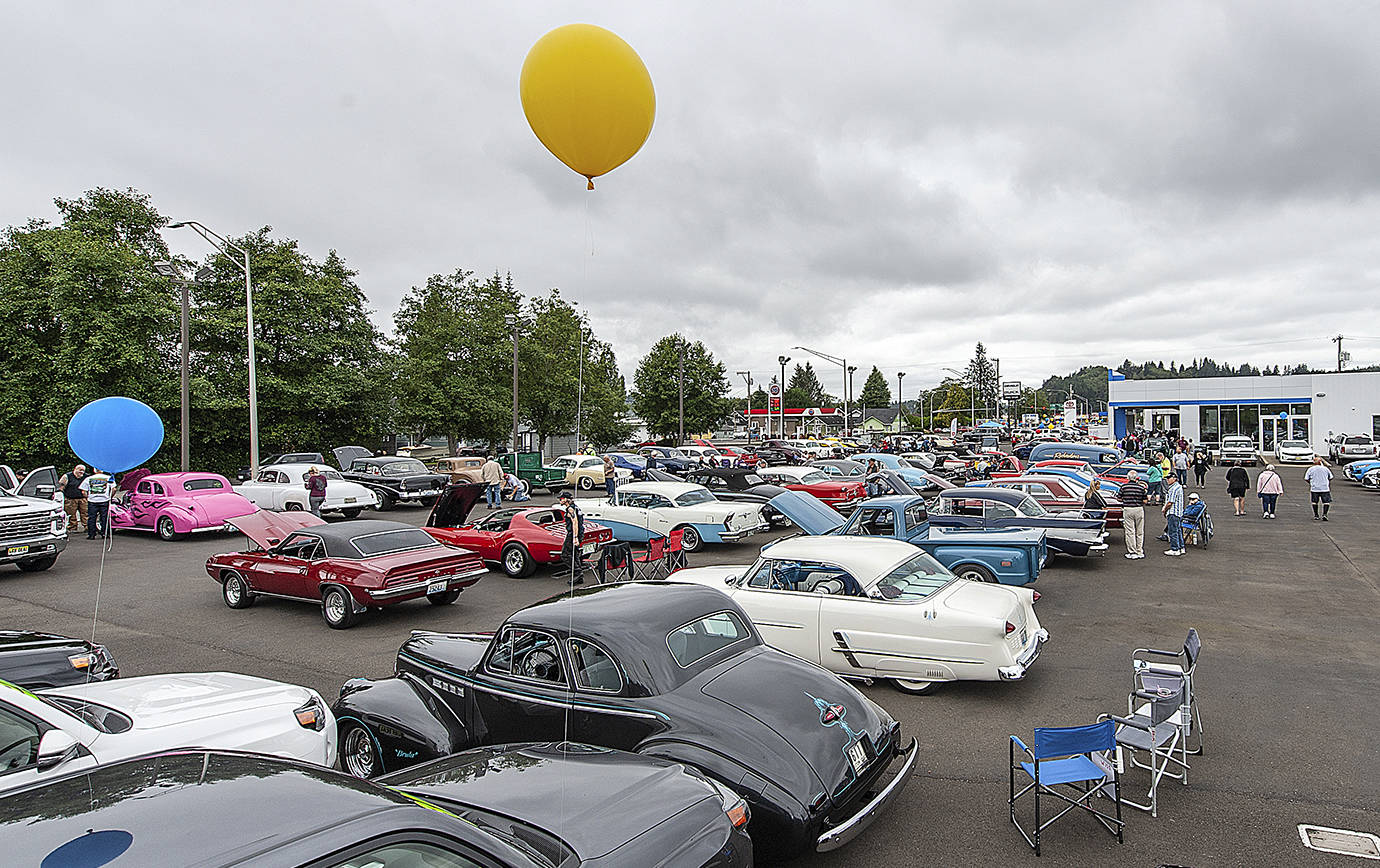 The Midnight Cruizers car club show and shine returns to Five Star Chevrolet-Buick in South Aberdeen Saturday, Aug. 21. The 2019 show had 61 participants, ranging from classic cars and trucks to newer muscle and sports cars. (Alicia Tisdale photo)