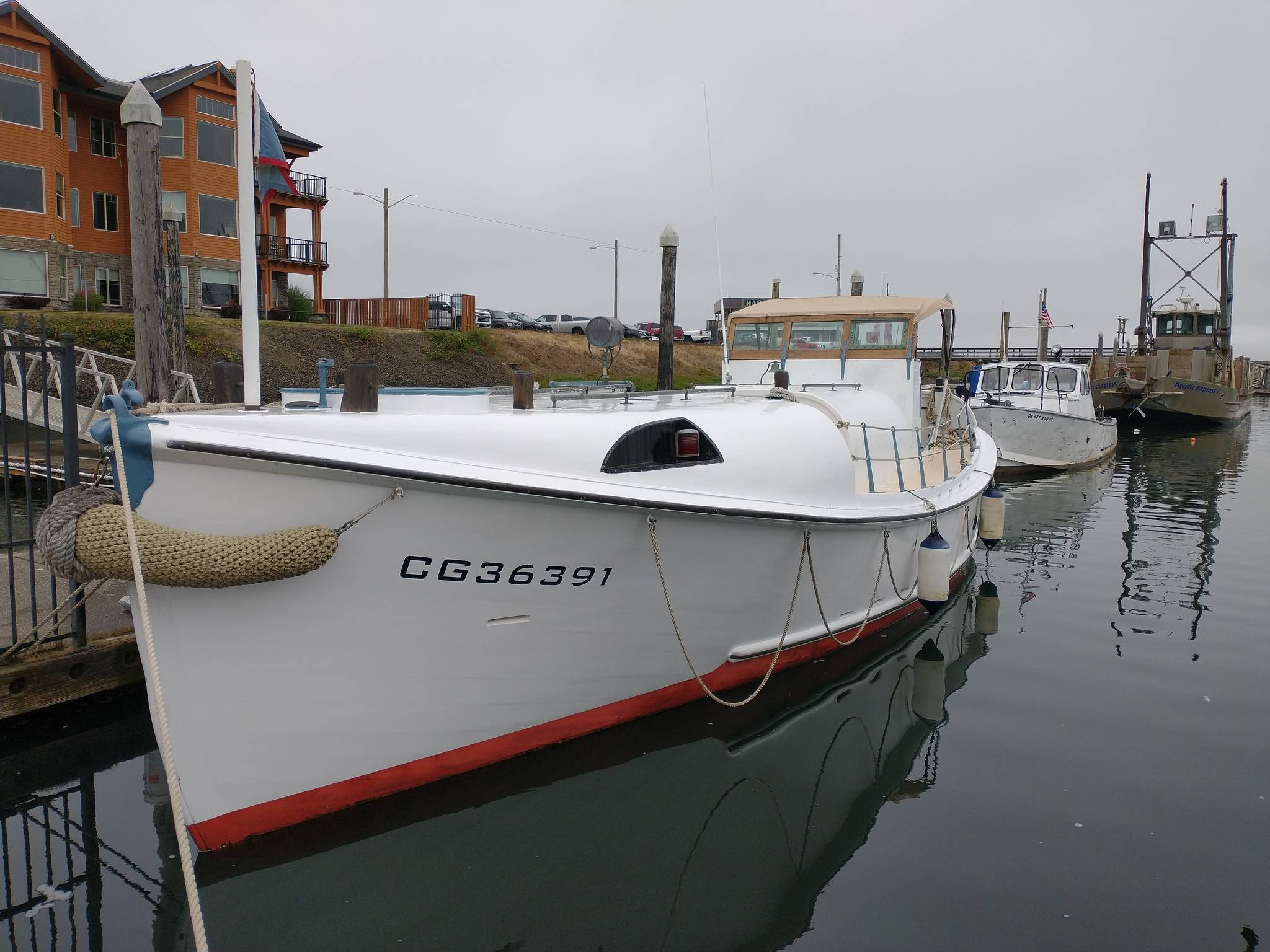 courtesy of John Shaw 
Two historic Coast Guard motor lifeboats entered the Westport Marina on Aug. 16, 2021. Both boats were donated for display to the Westport South Beach Historical Society.