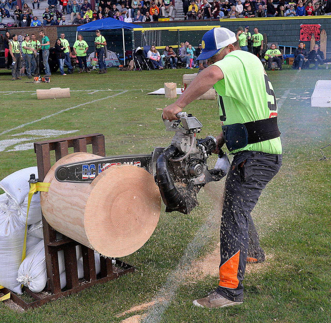 DAN HAMMOCK | THE DAILY WORLD 
Nothing roars at Hoquiam Loggers Playday quite like the hot saw competition.