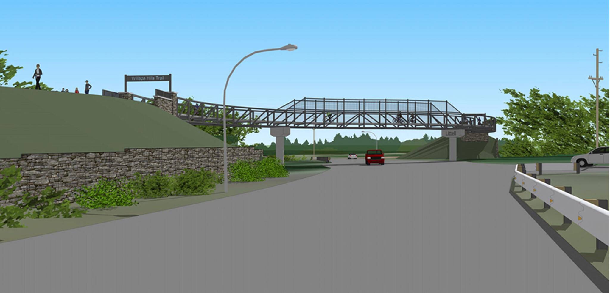 Here’s what the bridge on the Willapa Hills Trail will look like when construction, which began Sept. 20 after a months-long, COVID-related delay, is complete next year. (Courtesy Washington State Parks)
