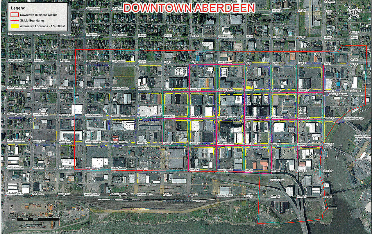 Courtesy image 
The city of Aberdeen has a map of areas where the homeless can sleep at night and the camping restrictions will not be enforced if there is no other shelter alternatives available. A proposed amendment to the city’s camping ordinance will not change that, according to city staff, but will give law enforcement more tools when enforcing camping laws where camping is not allowed.
