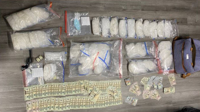 Methamphetamine and suspected fentanyl pills were seized on Monday, Dec. 20. 


Submitted photo