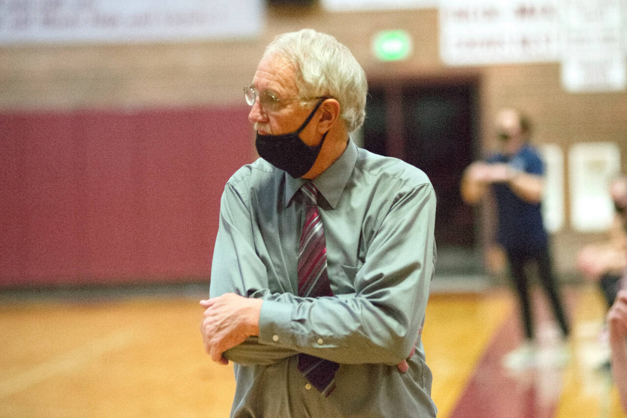 DAILY WORLD FILE PHOTO Montesano head boys basketball coach Mike Stoddard stepped down on Monday. The Bulldogs, under new head coach Doug Farmer, then defeated Centralia in triple overtime on Monday evening for their first victory of the season.