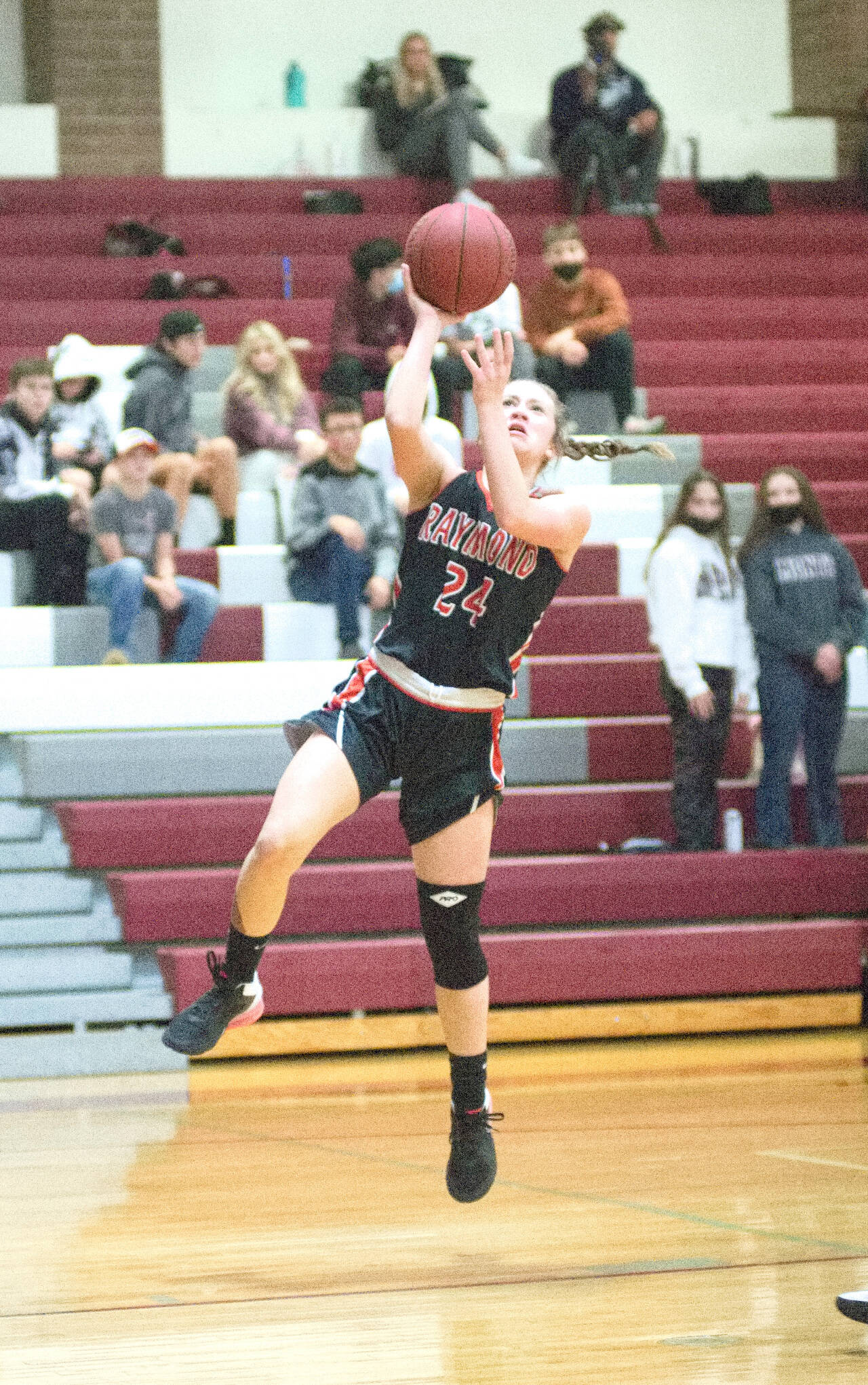 DAILY WORLD FILE PHOTO Raymond freshman guard Karsyn Freeman scored 15 points to help lead the top-ranked Seagulls to a 50-47 victory over Toledo on Monday at Toledo High School.