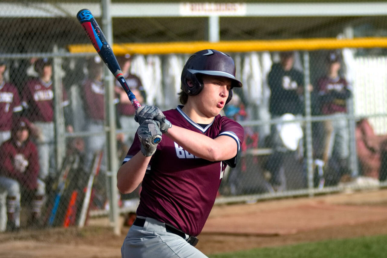 DAILY WORLD FILE PHOTO Montesano’s Tyler Johansen, seen here in a file photo, picked up a win on the mound and was one of several Bulldogs to contribute offensively as Montesano won three games on a road trip to the eastern part of the state this past weekend.
