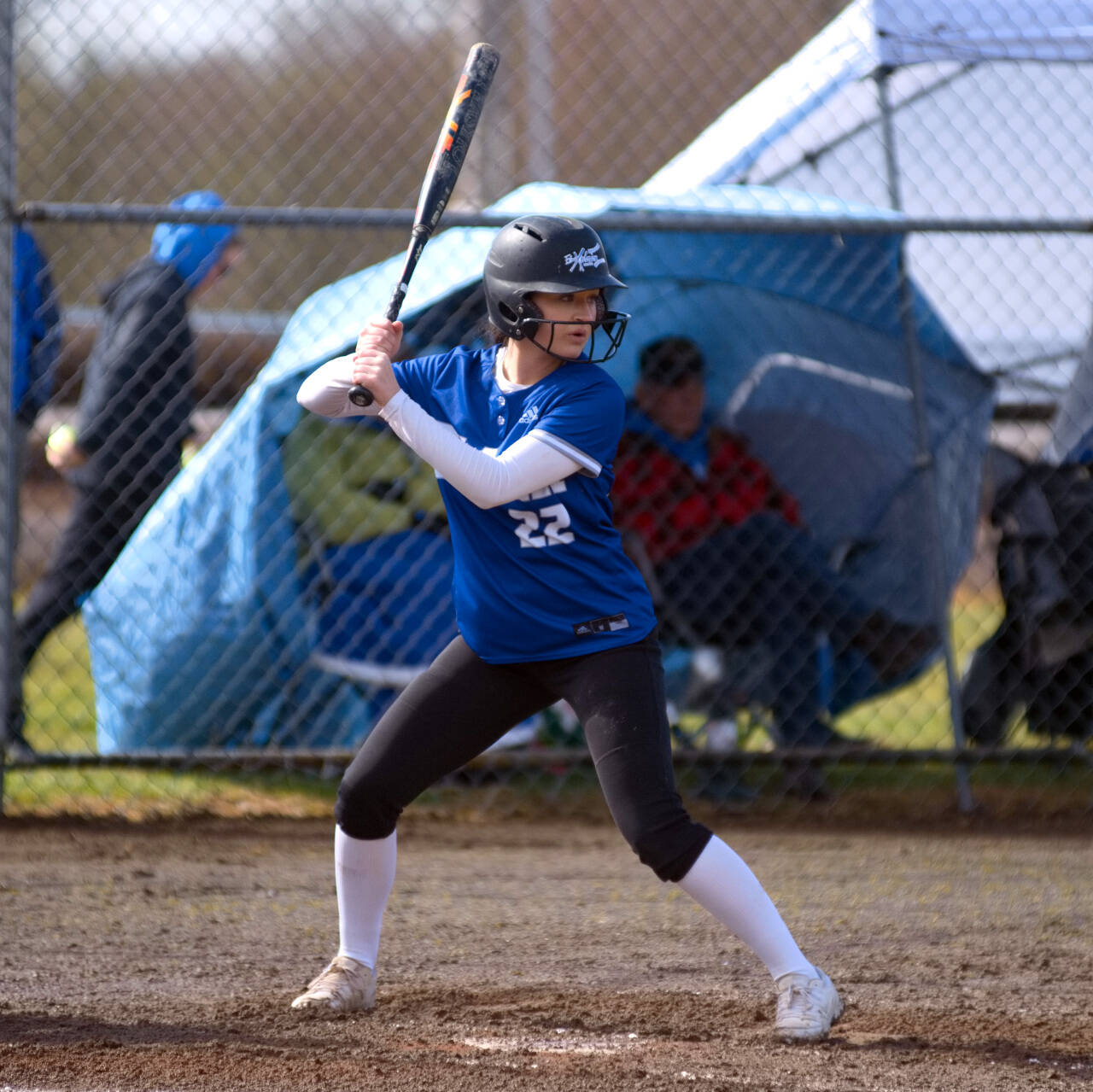 DAILY WORLD FILE PHOTO Elma’s Carly Gay, seen here in a file photo, had two hits and two RBI in Elma’s 13-10 victory over Montesano on Friday in Elma.