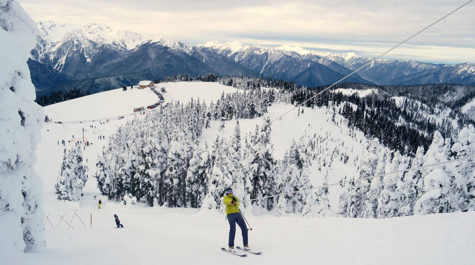 A skier on a rope tow in 2017 at Hurricane Ridge in Olympic National Park. Caitlin Moran | Seattle Times | TNS | File Photo