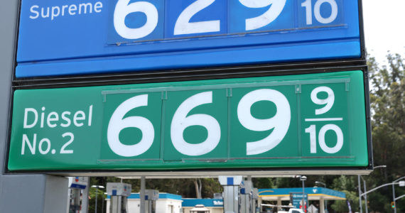 Diesel prices over $6.50 a gallon are displayed at a Chevron gas station on May 2, 2022, in Mill Valley, Calif. Justin Sullivan | Getty Images | TNS