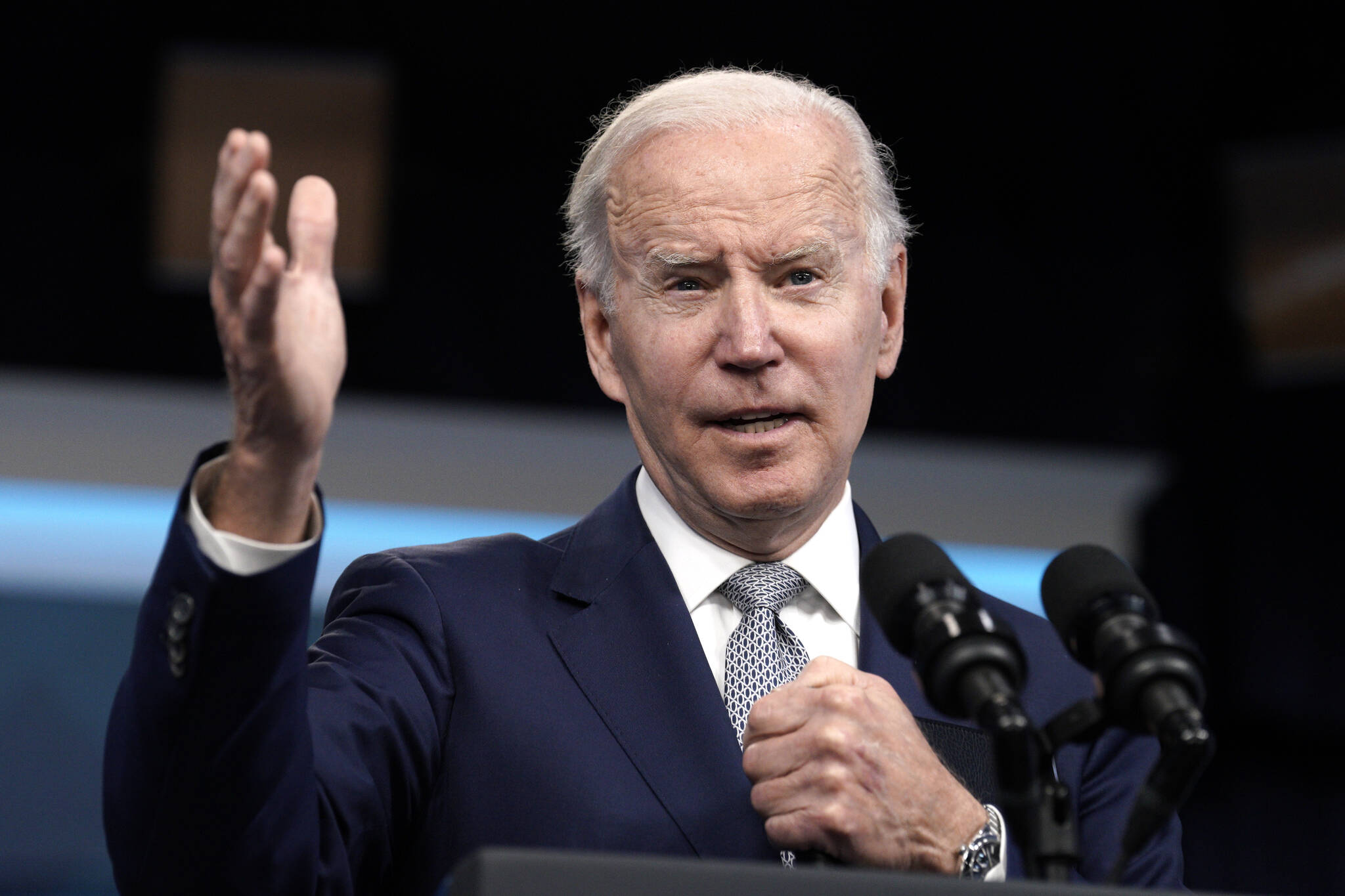 U.S. President Joe Biden replies to questions from the media after discussing inflation and lower costs for working families in the South Court Auditorium at the White House in Washington, D.C., on May 10, 2022. Yuri Gripas | Abaca Press | TNS