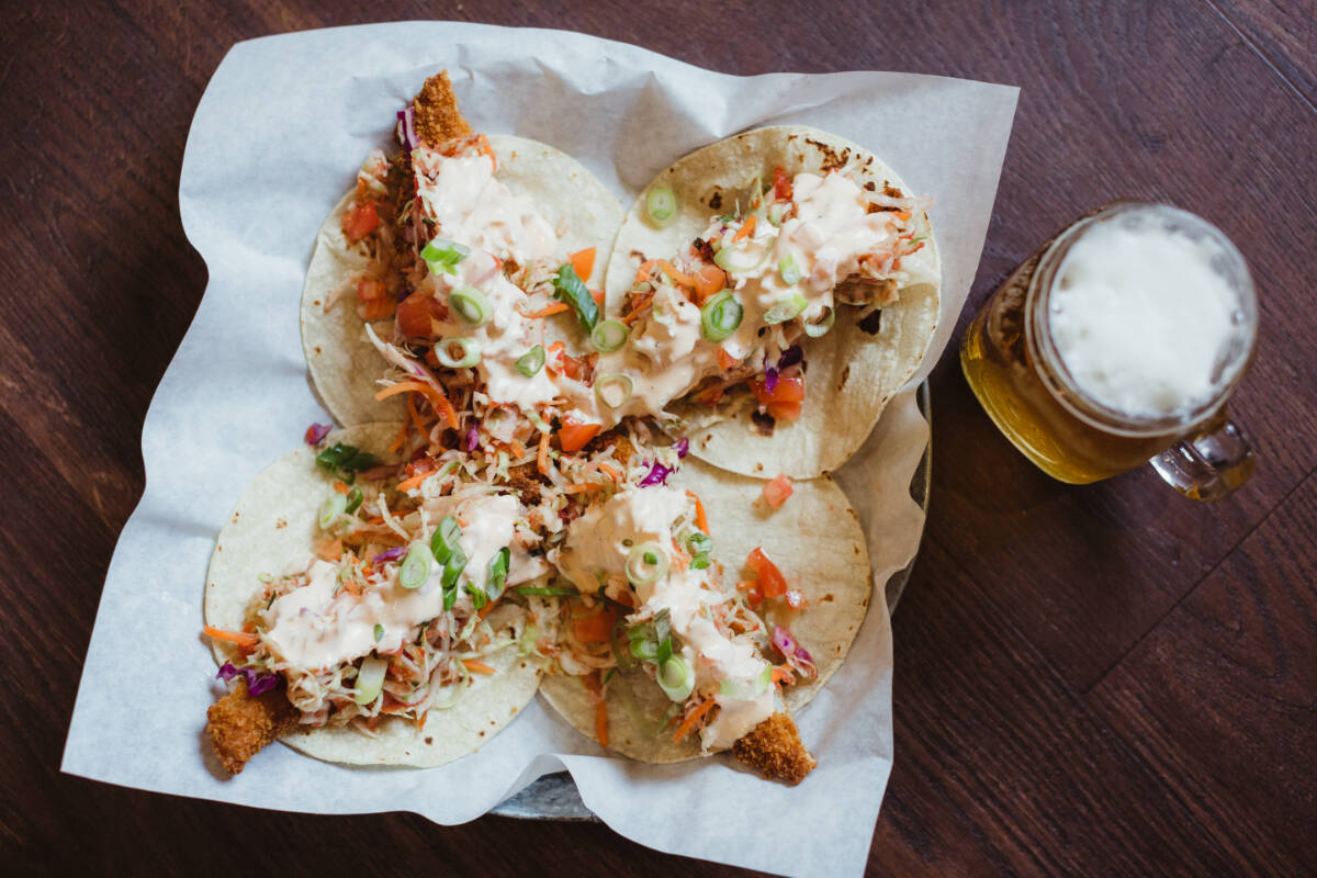 Aloha Alabama BBQ fish tacos made with crispy pacific Northwest cod are a fan favorite.