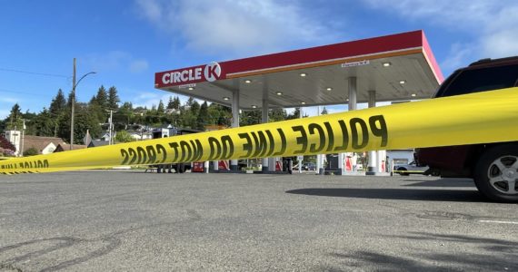Hoquiam Police officers were dispatched Friday morning to the Circle K at 220 Lincoln Street, in Hoquiam, where employees were found inside the convenience store administering first aid to a man who suffered a gunshot wound to his abdomen. The incident started at a nearby single-family home in the 900 block of Eklund Avenue, according to Hoquiam Police Deputy Chief Joe Strong. (Matthew N. Wells | The Daily World)