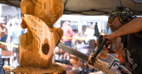 International, pro, and semi-pro artists will be live carving wood sculptures at the Ocean Shores Convention Center this weekend. Carvers will be coming to the beach community from Argentina, Australia, California, Oregon, and elsewhere in the Northwest. An audience favorite "quick carve" will take place Friday, June 24, and Saturday, June 25, at 11 a.m. Photo courtesy of Diane Solem