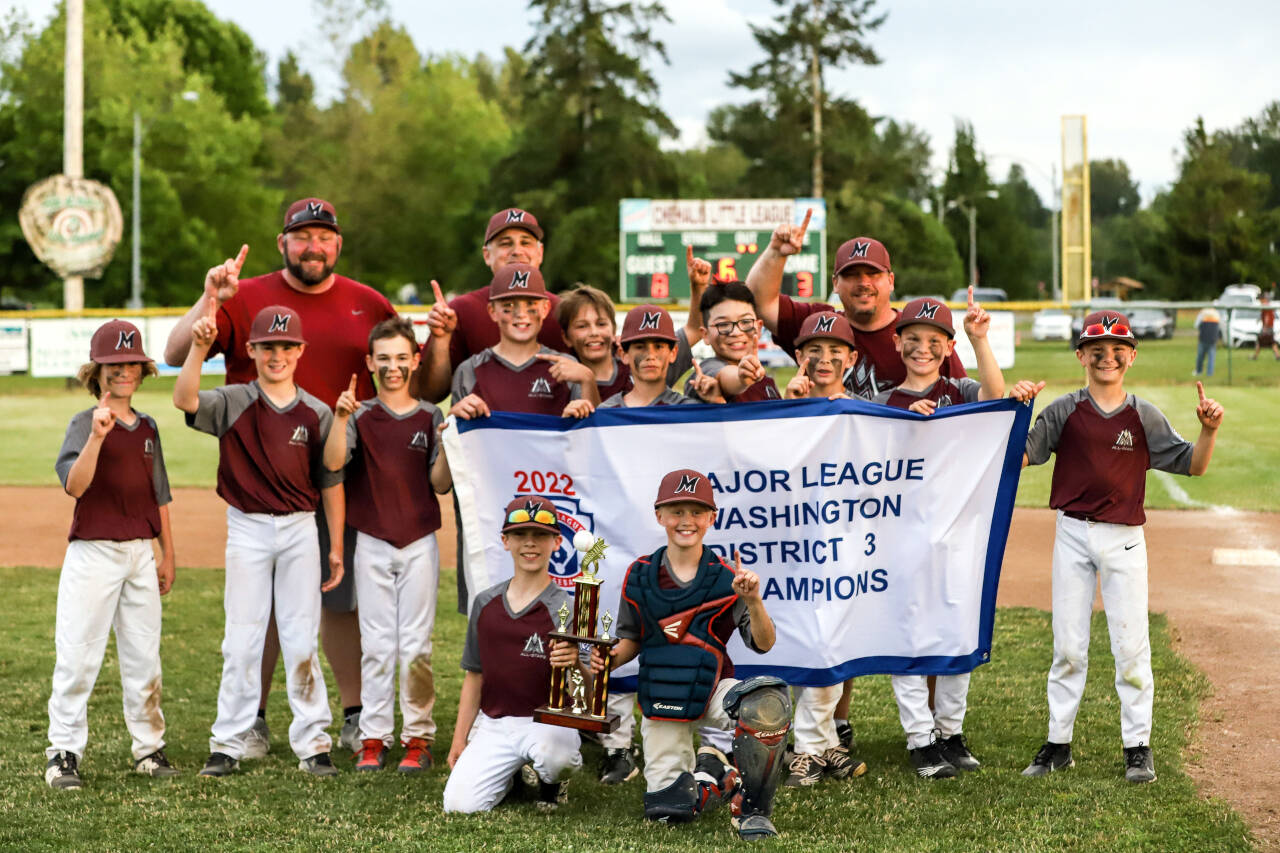 PHOTO BY LARRY BALE
The Montesano Little League 12U All-Star Team won the Majors District 3 championship with an 8-3 win over Capitol on Saturday at Stan Hedwall Park in Chehalis.