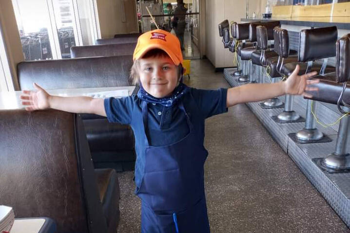 The Diner owner Kizzy’s son Rory, 7, loves to help out behind the scenes.