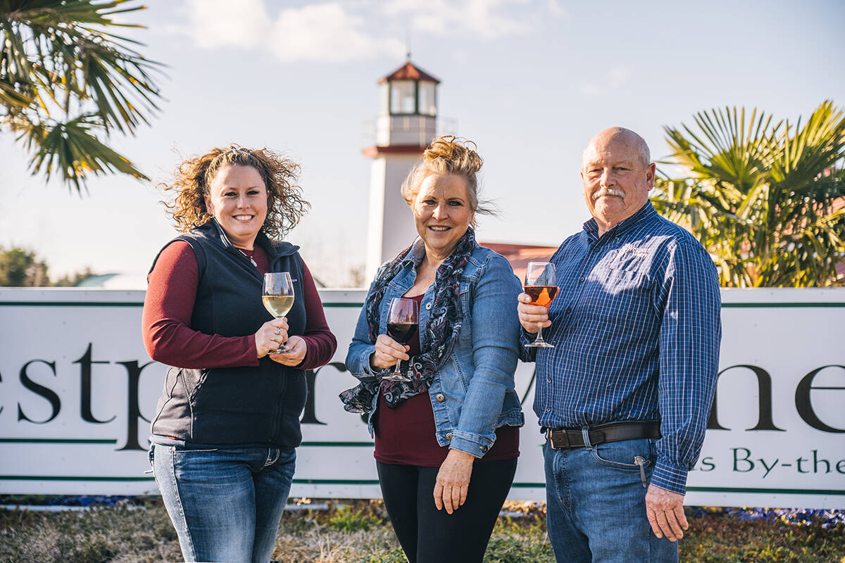 Carrie, Kim and Blain Roberts, owners of Westport Winery Garden Resort in Grays Harbor, 2022 Washington Winery of the Year! Photo: Capture.Share.Repeat