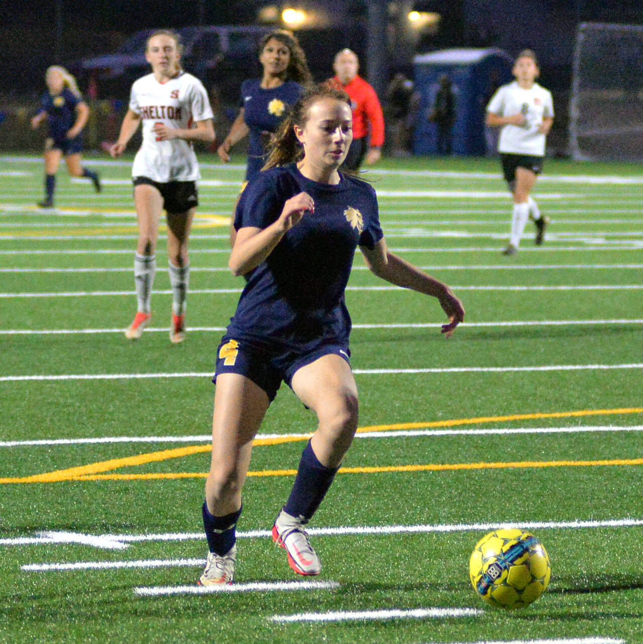 DAILY WORLD FILE PHOTO 
Aberdeen forward Annie Troeh had a goal and an assist in a 2-1 victory over WF West on Tuesday at Stewart Field in Aberdeen.