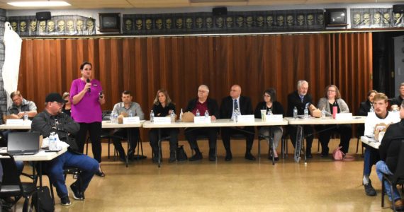 13 candidates vying for an elected office, ranging from state-level to county-level, answered questions from a crowd of voters on Wednesday, Oct. 18 at a candidates forum in Elma. (Allen Leister | The Daily World)