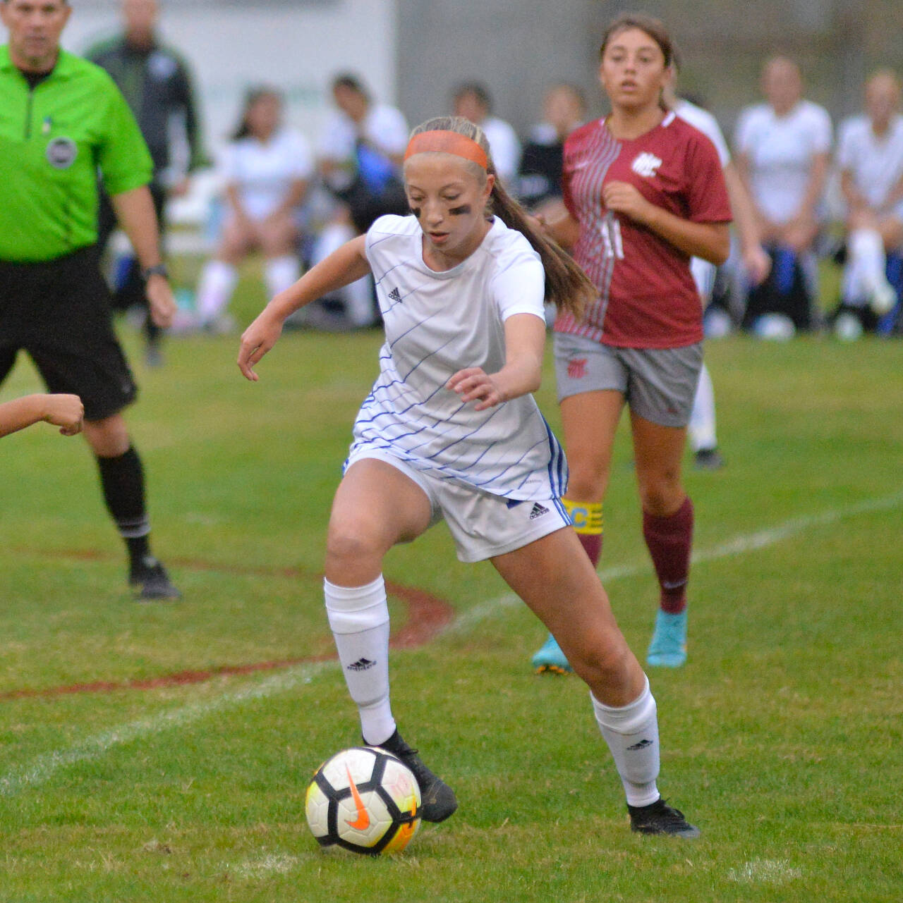 DAILY WORLD FILE PHOTO 
Elma sophomore forward Beta Valentine was named the 1A Evergreen League Offensive Player of the Year after recording 14 goals and seven assists in eight league games this season.
