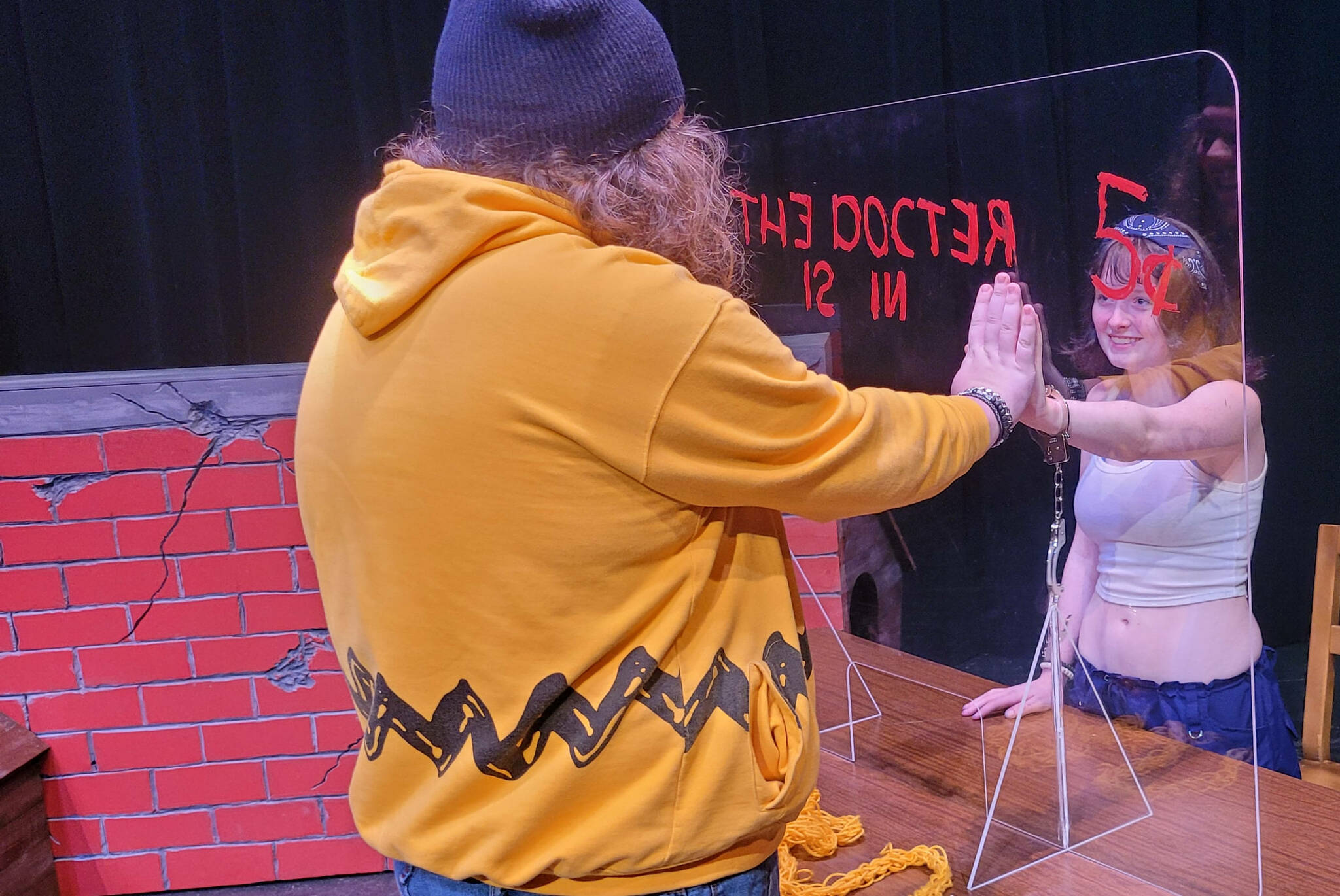 Courtesy photograph 
Aiden Brown plays Charlie Brown and Marisa Frank plays Lucy’s sister in the Grays Harbor College’s production of “Dog Sees God: Confessions of a Teenage Blockhead.