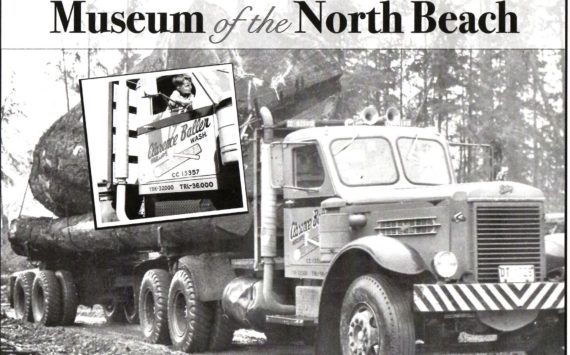 Musem of the North Beach 
2023 Historical Calendar produced by the Museum of the North Beach’s cover depicts a one-log load on Moclips resident Clarence Baller’s logging truck.