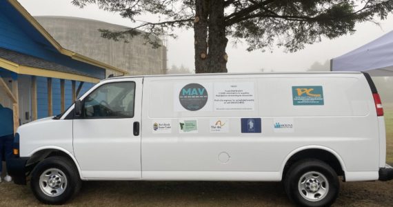 (Photo courtesy of Michelle Fogus) The Mobile Assistance Van (MAV) at its inaugural event in October. The van provides health supplies, food, and access to healthcare services.