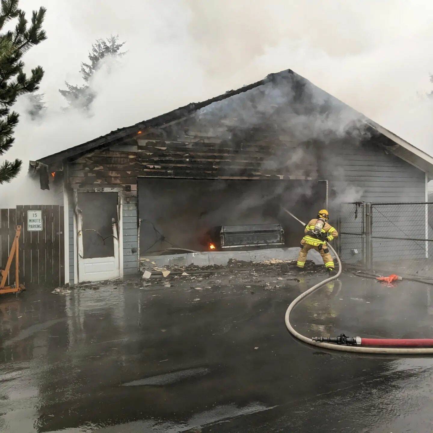 Courtesy photo / OSFD 
The Ocean Shores Fire Department, with assistance from Grays Harbor Fire District 7 and the Ocean Shores Police Department, tackled a number of serious structure fires over the holiday weekend.