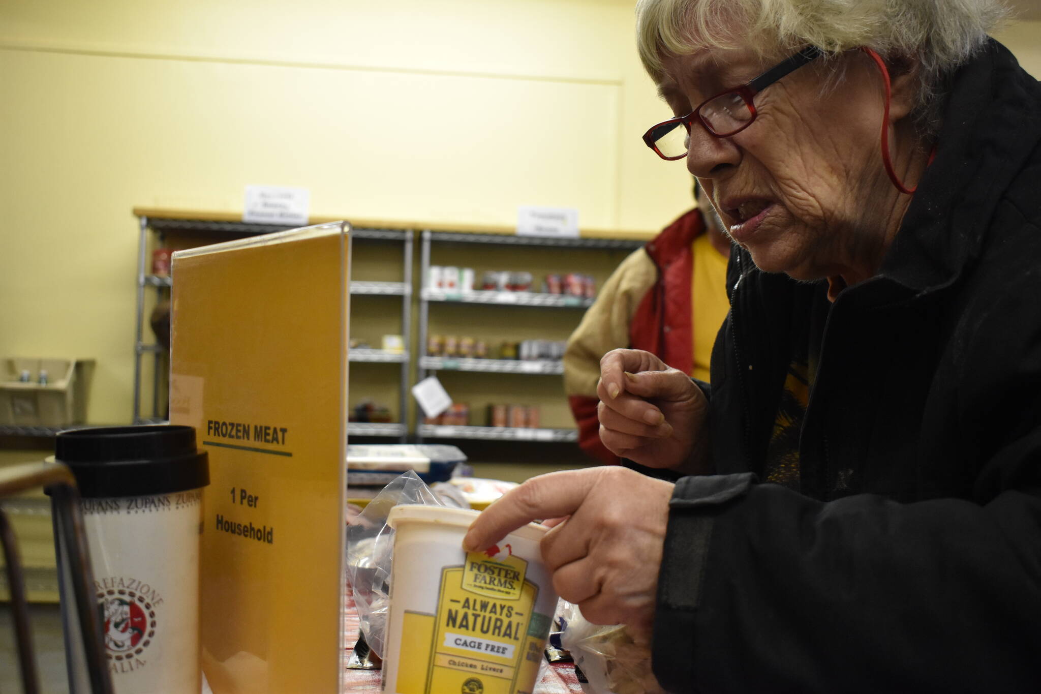 Despite their high price, frozen meats, including chicken liver, are available at the Ocean Shores Food Bank.(Clayton Franke / The Daily World)