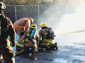 Courtesy photos / South Beach Regional Fire Authority 
Students take part in a previous fire academy held in Grays Harbor by local fire departments.