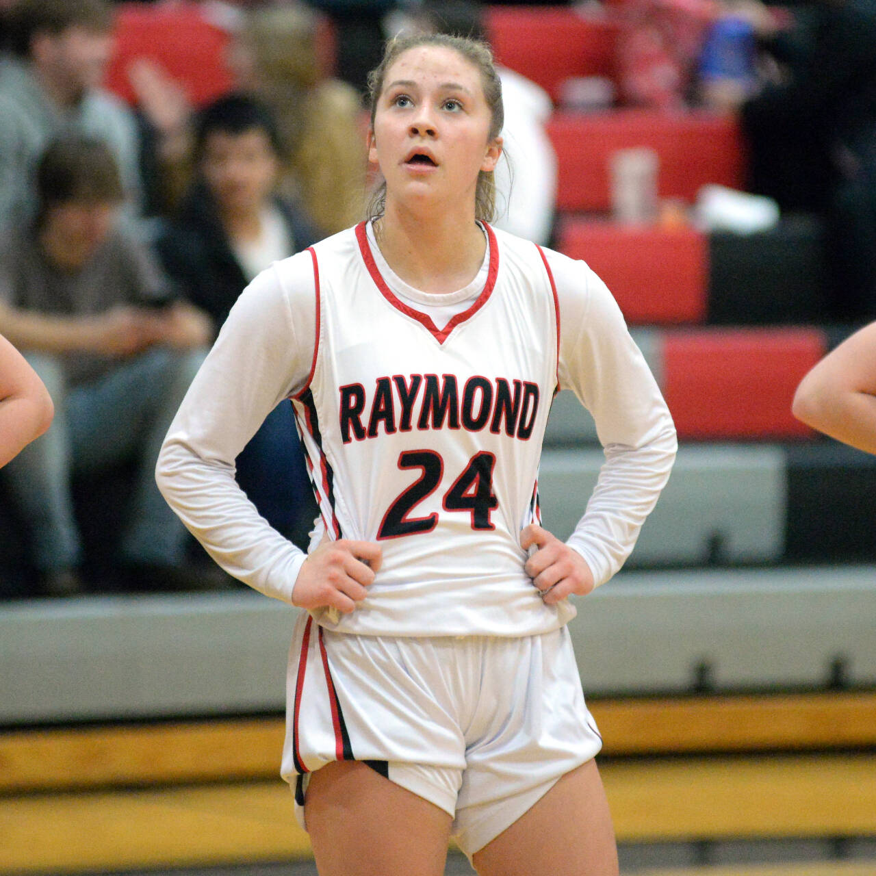 DAILY WORLD FILE PHOTO 
Raymond guard Karsyn Freeman scored 23 points and grabbed 10 rebounds in a 69-17 win over North Beach on Wednesday in Raymond.