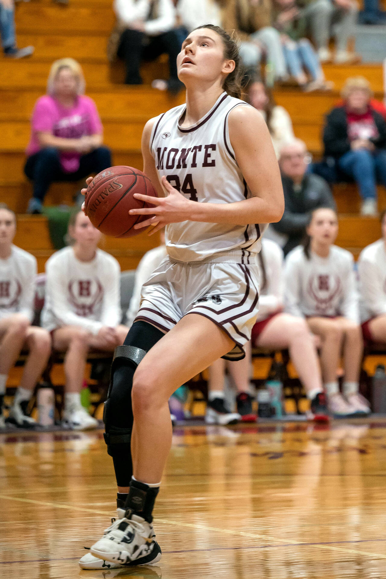 PHOTO BY FOREST WORGUM Montesano senior McKynnlie Dalan, seen here in a file photo, was one of four Bulldogs to scored in double figures in a 67-5 win over Tenino on Thursday in Montesano.