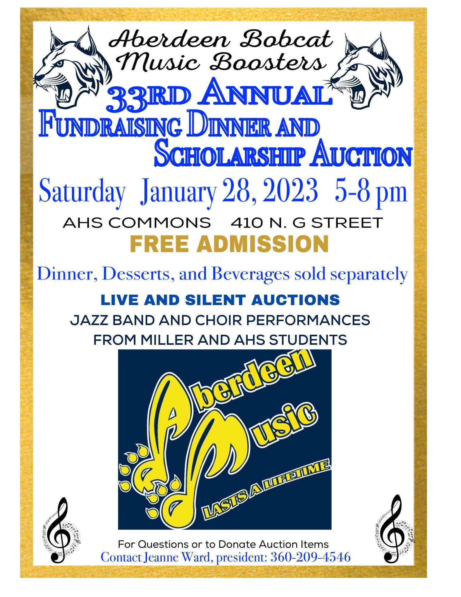 The fundraiser was viewed as the “single most important,” fundraiser of the year for music students. (Flyer provided by Aberdeen Bobcat Music Boosters)