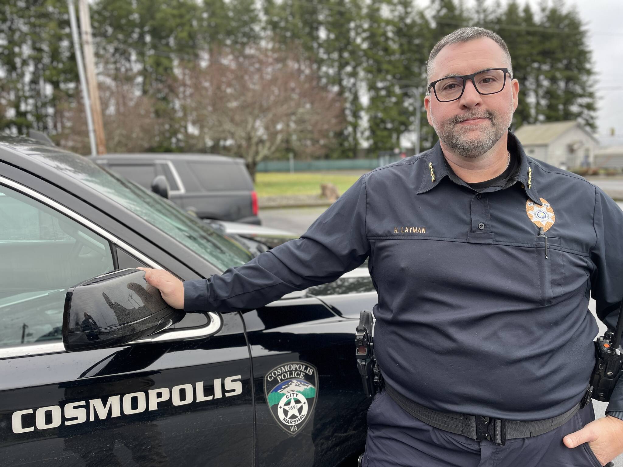 Heath Layman, with more than a quarter century of experience with the Cosmopolis Police Department, was officially confirmed as the chief of the department in January 2023. (Michael S. Lockett / The Daily World)