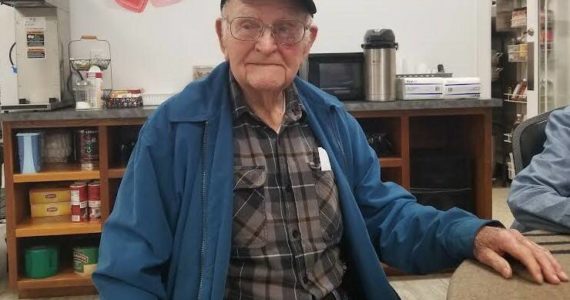 Allen Leister / The Daily World 
Howard Carter, a 99-year-old Montesano resident and World War II veteran, spends most of his weekday mornings at the Montesano Senior Center drinking coffee and chatting with his wife Beverly and some of their friends.