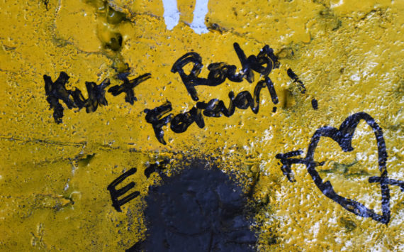 Matthew N. Wells / The Daily World
“Kurt Rocks Forever” is one of hundreds of messages that has been written underneath the Young Street Bridge. The messages like this one are heartfelt and full of love for the late-Kurt Cobain and the band he founded, Nirvana.