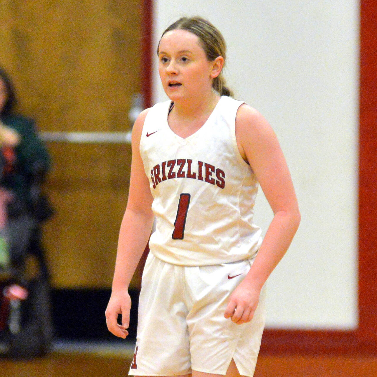 DAILY WORLD FILE PHOTO Hoquiam senior guard Graci Bonney-Spradlin scored 17 points to lead the Grizzlies to a 53-40 victory over Eatonville on Wednesday at Eatonville High School.