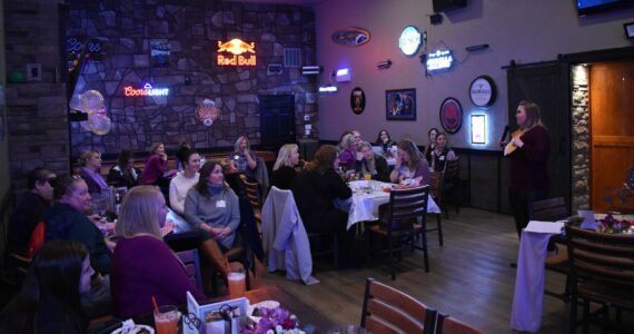 Allen Leister / The Daily World
More than 30 women gathered for Women & Wings to celebrate and reflect women’s empowerment as well as enjoy deep-fried chicken wings during International Women’s Day at Shujacks Bar & Grill, in Elma.