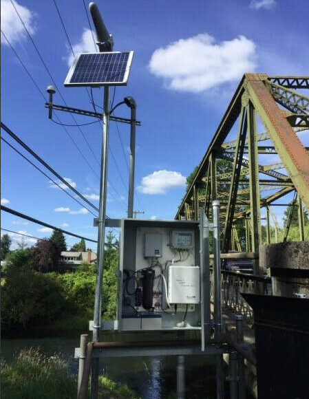<p>Courtesy photo / Chehalis River Basin Flood Authority</p>
                                <p>During a high-water event, sensor data trigger automatic email alerts about rising river levels. No. 5 is installed at the Skookumchuck River in Centralia.</p>