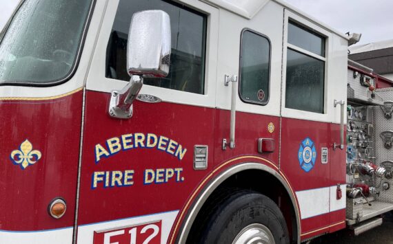 Michael S. Lockett / The Daily World 
The Aberdeen and Hoquiam fire departments, with assistance from the Cosmopolis and Aberdeen police departments, were able to rapidly respond and neutralize a fire on Monday morning with minimal damage to the residence and no injuries.