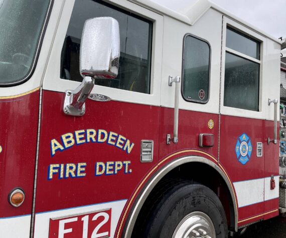 Michael S. Lockett / The Daily World 
The Aberdeen and Hoquiam fire departments, with assistance from the Cosmopolis and Aberdeen police departments, were able to rapidly respond and neutralize a fire on Monday morning with minimal damage to the residence and no injuries.