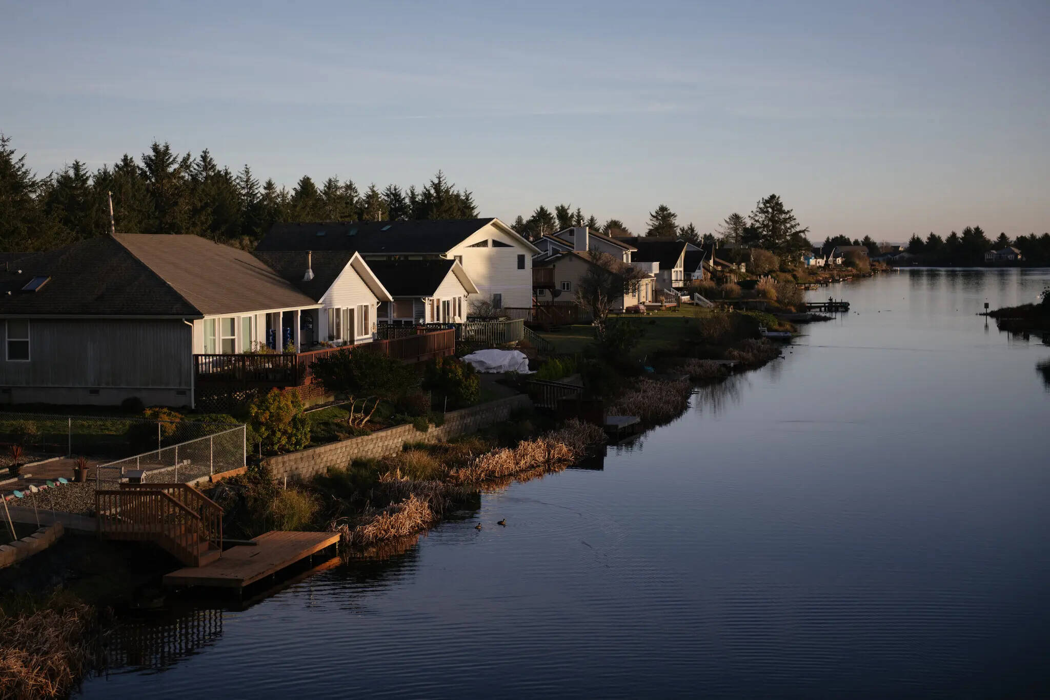 Wire services
Houses on the edge of one of many sea-level canals in Ocean Shores.