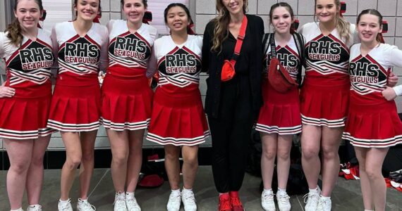 With $10,000 being granted to the Raymond High School Cheerleaders (pictured) by the Bill Belichick Foundation, the plan is to invest the funds into new cheer mats and promote youth cheer within the school district. (RHS Cheer)