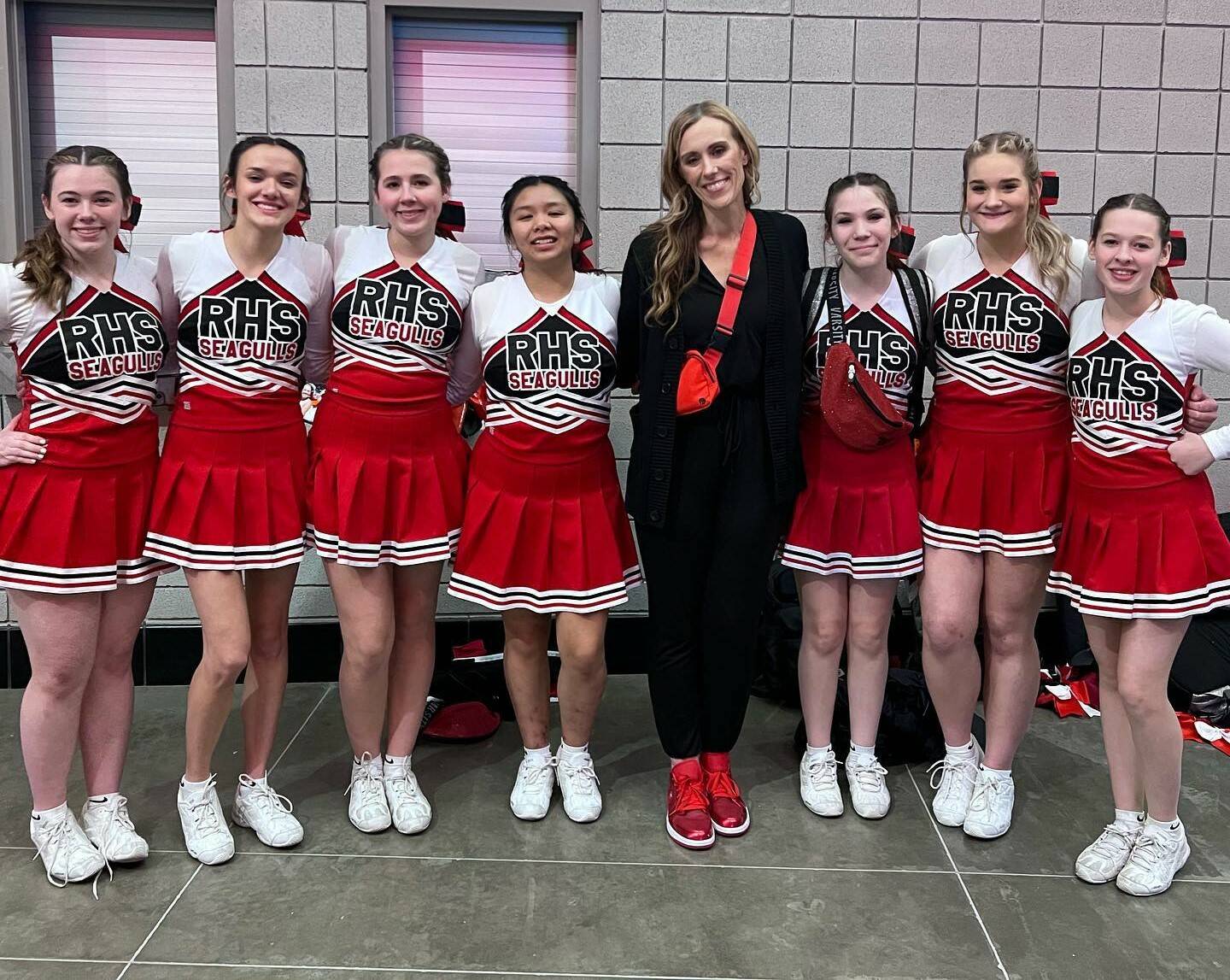 With $10,000 being granted to the Raymond High School Cheerleaders (pictured) by the Bill Belichick Foundation, the plan is to invest the funds into new cheer mats and promote youth cheer within the school district. (RHS Cheer)