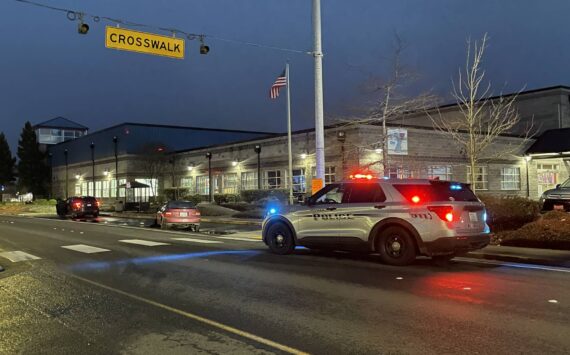 The Hoquiam Police Department is investigating a motor vehicle collision involving a pedestrian near the Grays Harbor YMCA on Friday, March 24. (Michael S. Lockett / The Daily World)