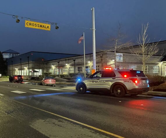 <p>The Hoquiam Police Department is investigating a motor vehicle collision involving a pedestrian near the Grays Harbor YMCA on Friday, March 24. (Michael S. Lockett / The Daily World)</p>