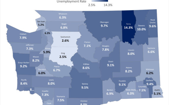Employment Securities Department 
Grays Harbor County saw its unemployment rate rise for the fifth consecutive month to 9.2% in February, maintaining its position as the seventh-highest jobless rate across the state, according to statistics released by the Washington Employment Securities Department. The increase is 0.4% higher than what was reported in January.