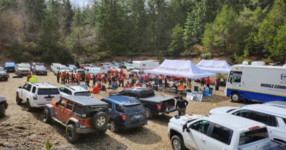 Courtesy photo / Grays Harbor County Sheriff’s Office
More than a hundred law enforcement personnel and volunteers took part in a sweep for evidence in the case of the 2009 disappearance of Lindsey Baum in a rural part of Mason County on March 25-26.