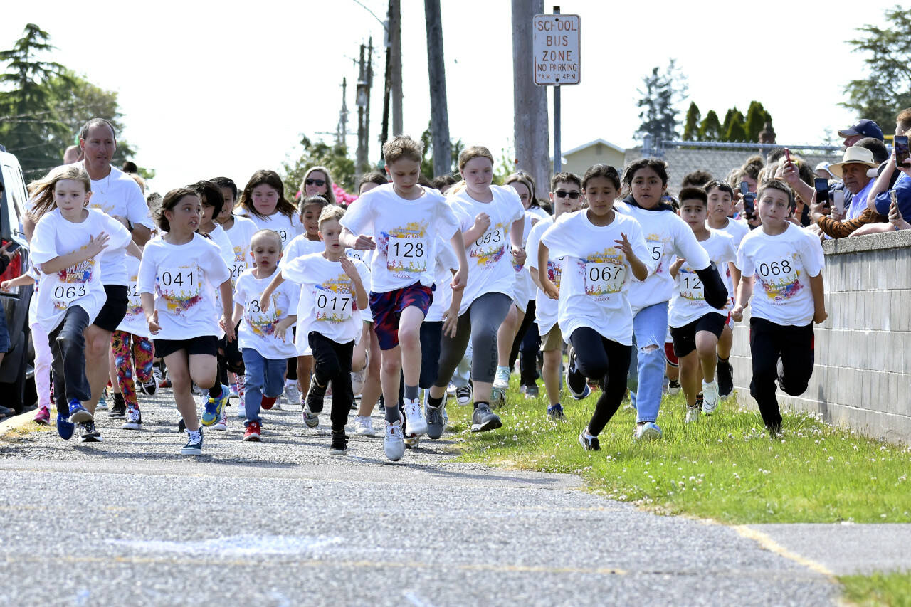 SUBMITTED PHOTO Competitors take off at the start of the 2023 Fun Run at AJ West Elementary School on Friday in Aberdeen.