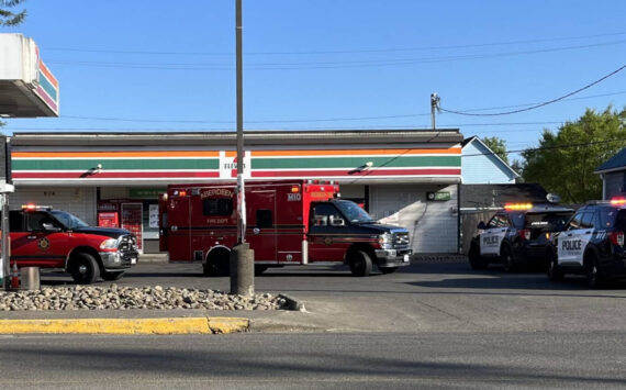 Police are investigating a death that occurred Wednesday morning at a North Aberdeen convenience store. (Courtesy photo / David Marcell)